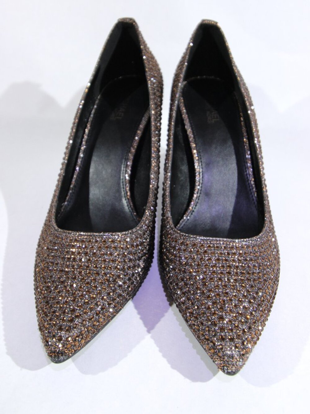 NWOT Michael Kors Dorothy Flex pumps in bronze rhinestone (NEVER WORN)